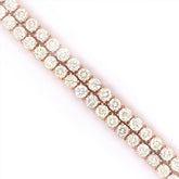 10PT- 15.20 CT. VVS Tennis Necklace in 14K Rose Gold (4 Prong) - White Carat - USA